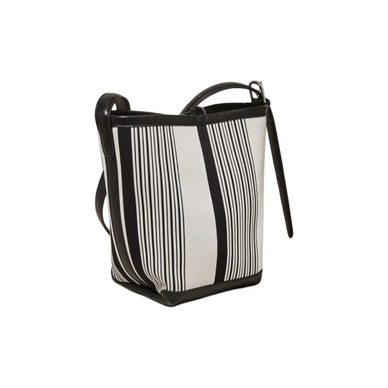 Marino Orlandi Fabric With Synthetic Leather Shoulder Bag Women's Pink/Black & White-8