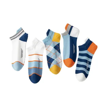 HANADASOX No Show Socks Men's 5 Pack Mixed Color