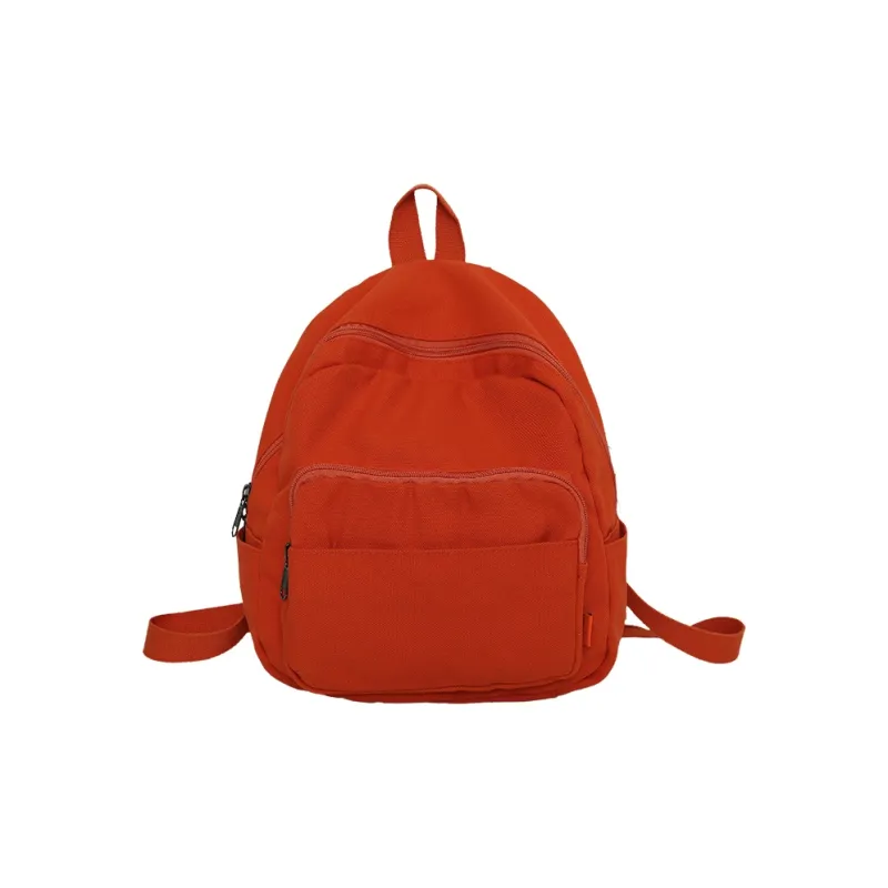 KAKAXI Canvas Backpack Unisex Black/White/Purple/Orange/Green-3
