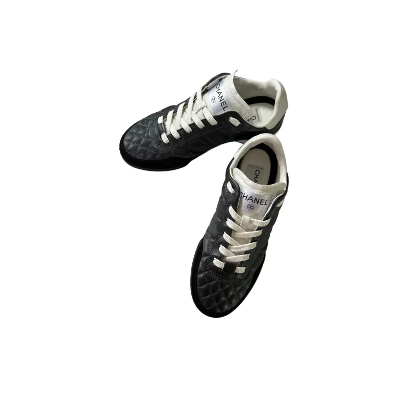 CHANEL 24a Low Top German Army Trainers Casual Shoes Women's Matte Black-2