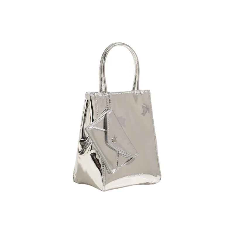 DALO PU Handbag Regular Women's Black/Milk White/Laser Silver-13