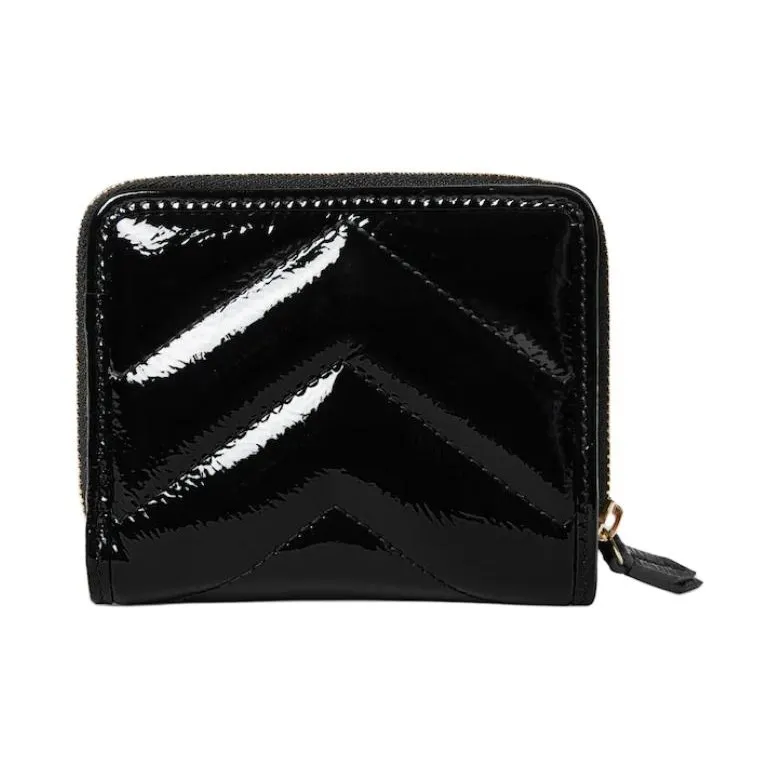 GUCCI Patent Leather Wallet Mini Women's Black-5