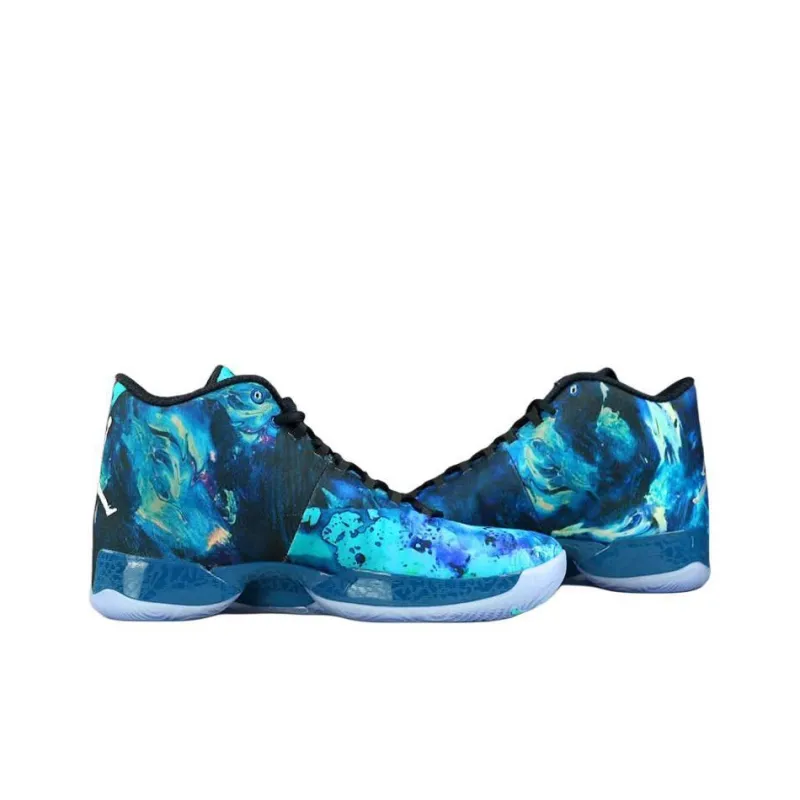 Jordan Air Jordan 29 Air Jordan XX9'CNY' Cushioning Anti-Slip And Wear-Resistant Mid-Top Basketball Shoes Men's Blue-2
