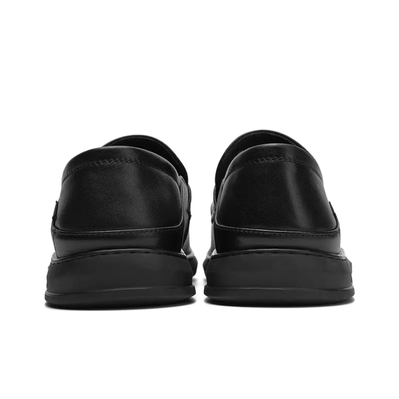 HLA Casual Genuine Leather Soft Sole Breathable Loafers Stirrup Slip on Leather Shoes Men's-3