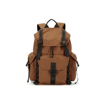 MIXI Fabric Backpack Medium Size Unisex Mist White/Rock Brown/Tranquil Gray/Night Black