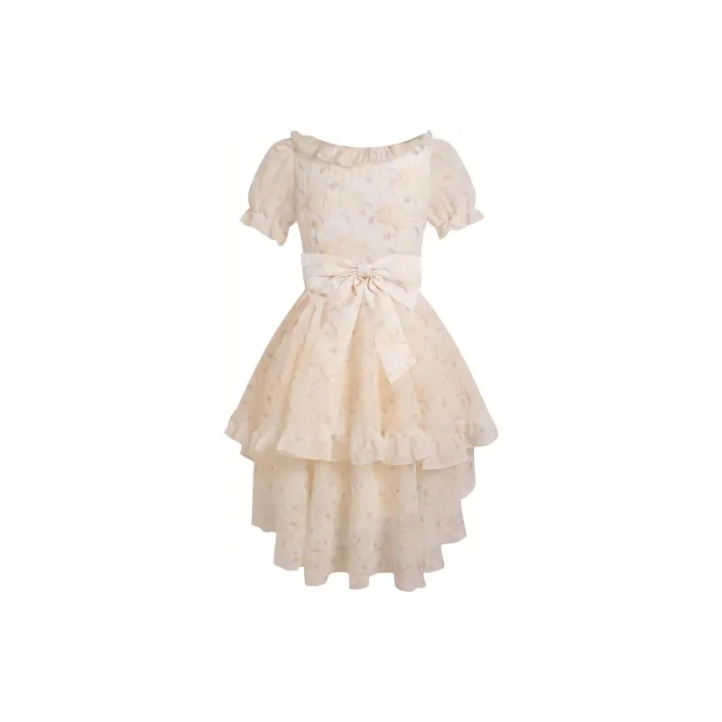 KUNZHUDAXIANG Short Sleeved Dress Women's Soft Apricot Collection-8