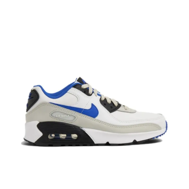 Nike Air Max 90 Cushioned Anti-Slip And Wear-Resistant Lightweight Low-Top Air Cushion Running Shoes Men's White Blue-1