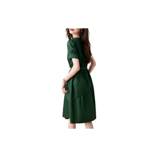 Mo Han Yi Mei Short-Sleeved Dresses Women's Green