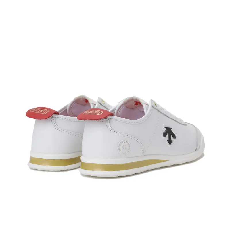 DESCENTE Crontempo Shock Absorbers With Slip Resistant Features Low Top Running Shoes Unisex White Red Gold-2