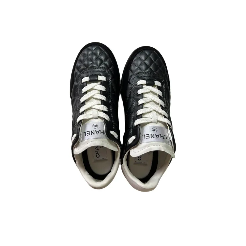 CHANEL 24a Low Top German Army Trainers Casual Shoes Women's Matte Black-3