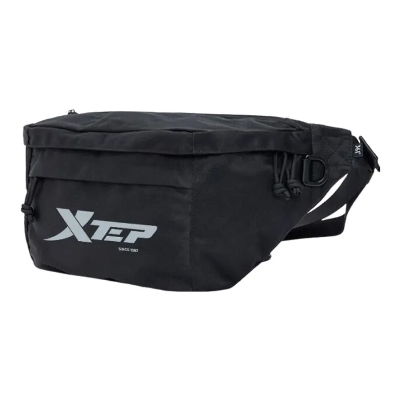 XTEP Polyester Crossbody Bag Large Size Unisex Starlight White/Graphite Black-4