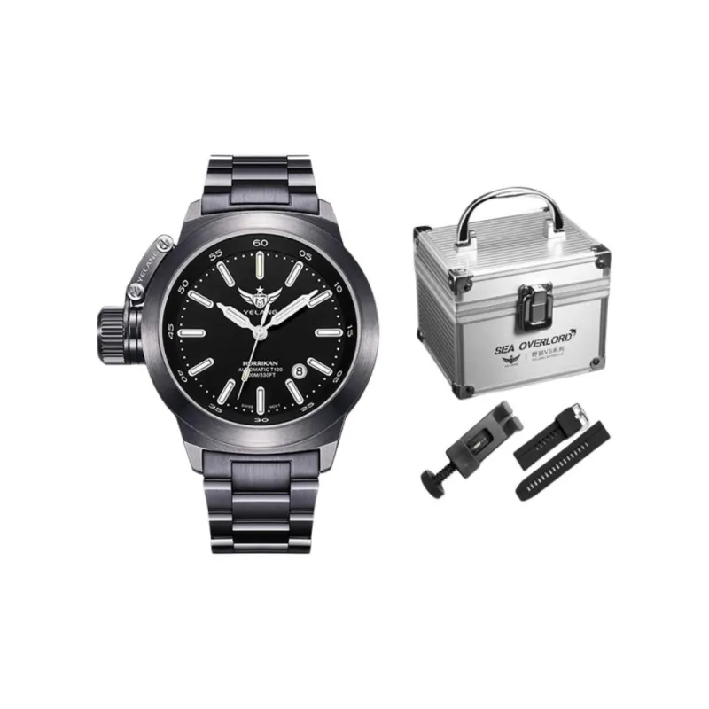 YELANG Automatic Mechanical Movement Stainless Steel Strap Watch Men's Watches Black Dial-0