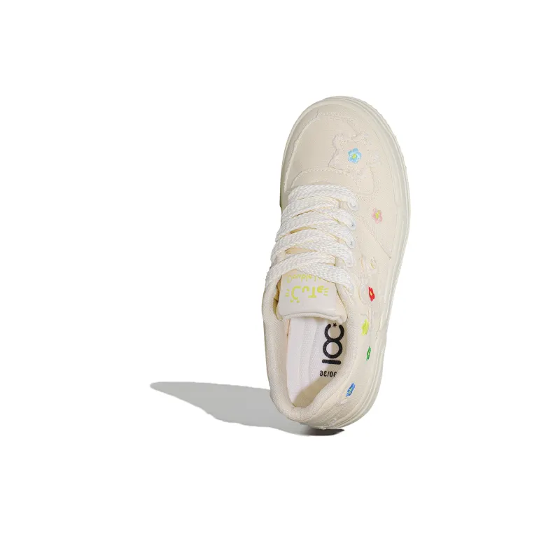 B10CROWN Slip Resistant Breathable Lightweight Low Top Canvas Shoes Women's Beige-3