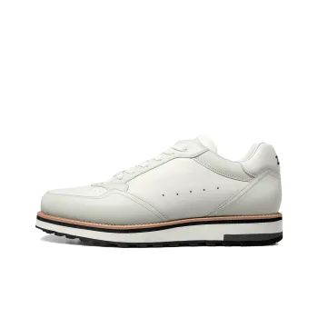 Zuti Vintage Casual Calfskin White Sneakers Low-Top Skateboard Shoes Men's White