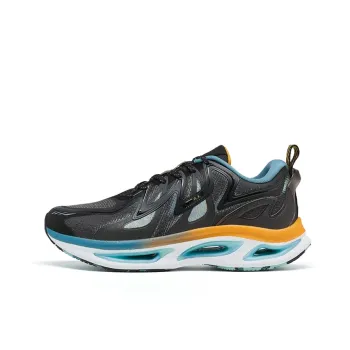 XTEP Cushioning Lightweight Low Top Running Shoes Men's Black Blue