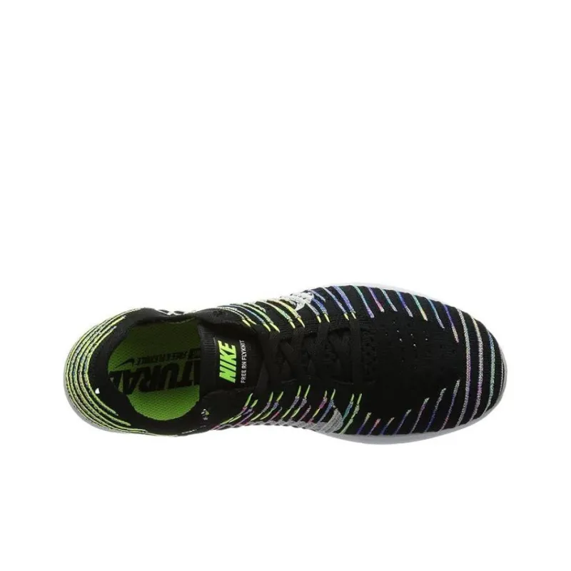 Nike Free Rn Flyknit Black/White Volt Blue Lagoon-1