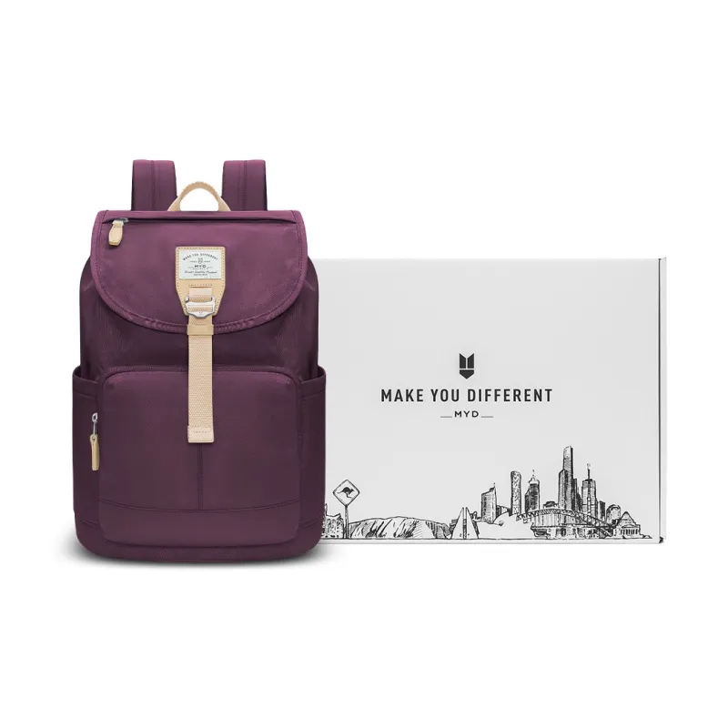 MYD Polyamide Backpack Medium Size Women's Ice Blue Mint, Honey Peach, Mocha, Grape-10