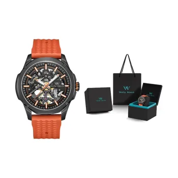 Welly Merck Automatic Mechanical Movement Men's Watches Chinese Watches 45 Cut Out Dial Stainless Steel Watch Case