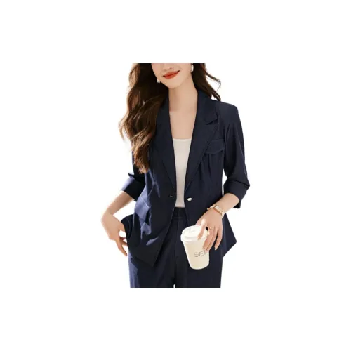 Mo Han Yi Mei Business Suits Women's Navy Blue