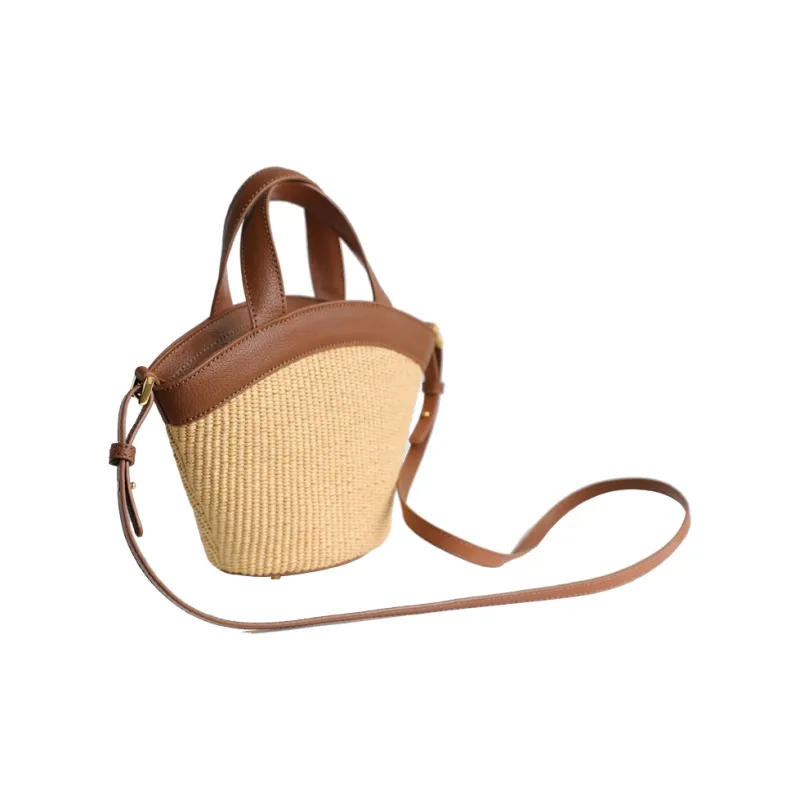 Abbott VINTAGE Cow Leather Shoulder Bag Regular Women's White/Brown-5