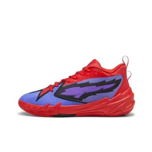 PUMA Scoot 1 Basketball Shoes Men Mid-Top Red Blue Purple