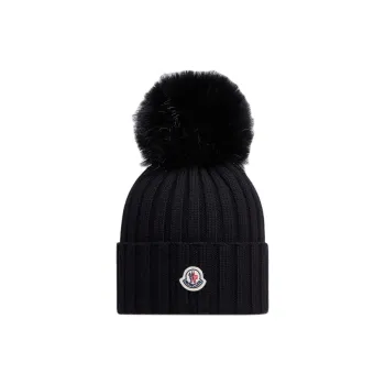 Moncler Ribbed Hat With Pom Pom