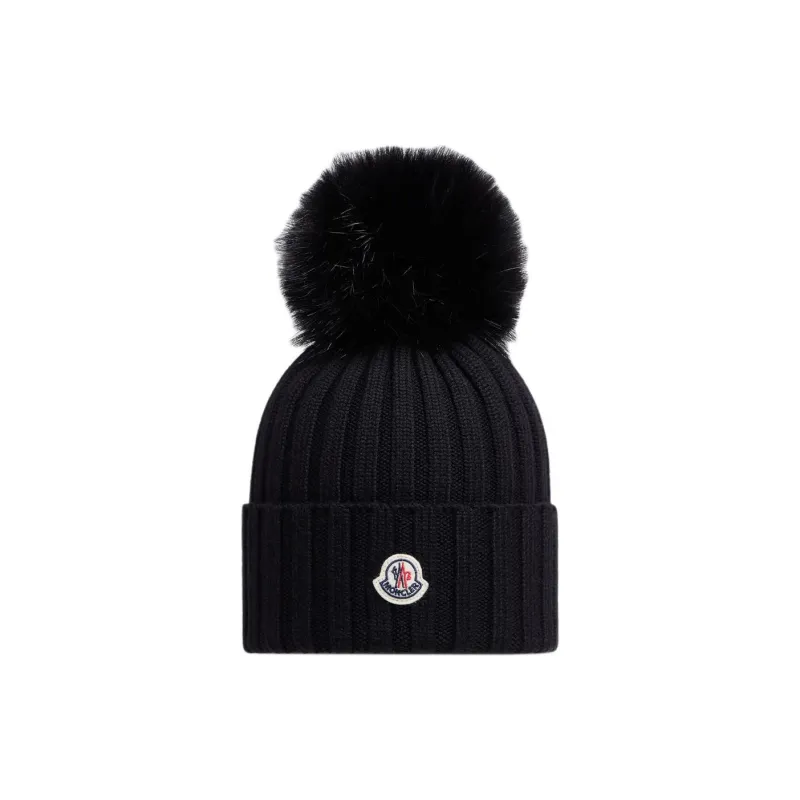 Moncler Ribbed Hat With Pom Pom-0