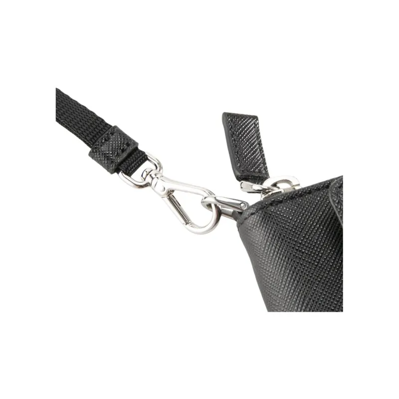 PRADA Leather Coin Purse Men's Black-5