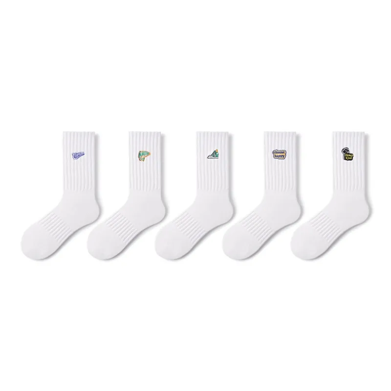 Primeet Mid Calf Socks Spring And Summer Unisex 5 Pack-16