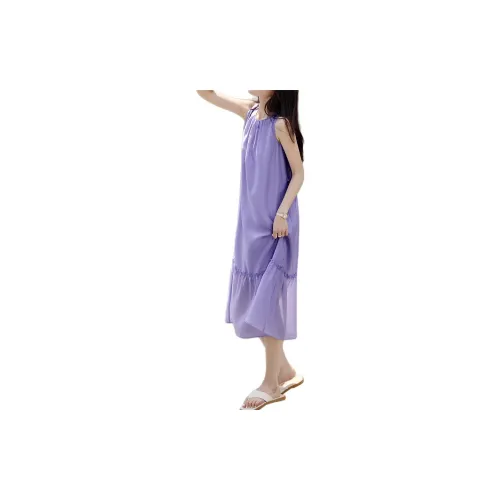 Mo Han Yi Mei Sleeveless Dresses Women's Purple