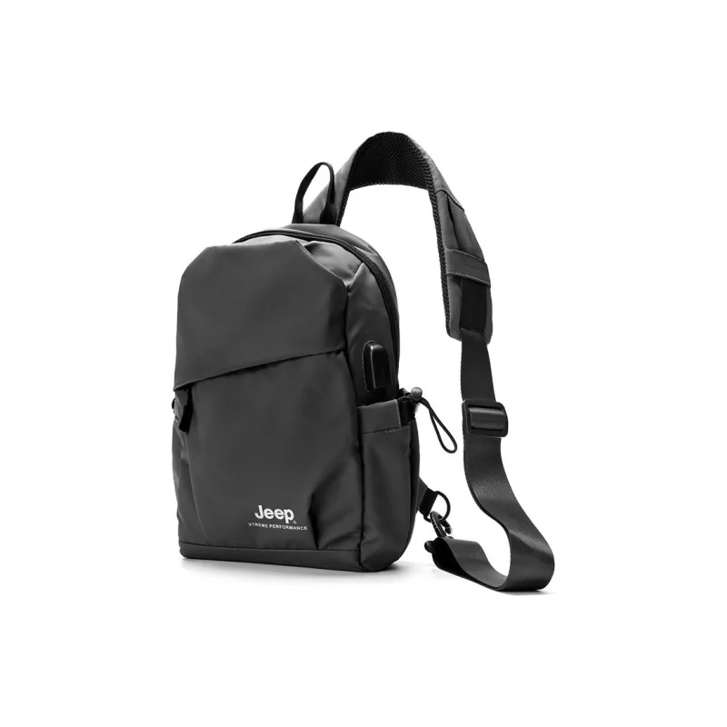Jeep Adhesive Film Sling Bag Unisex Light Gray/Black-1