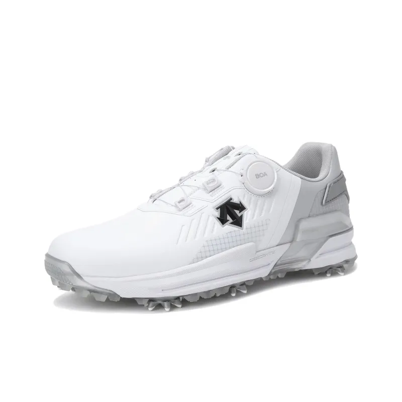 DESCENTE SWINGER BOA Slip Resistant Low Top Golf Shoes Men's White Silver-1