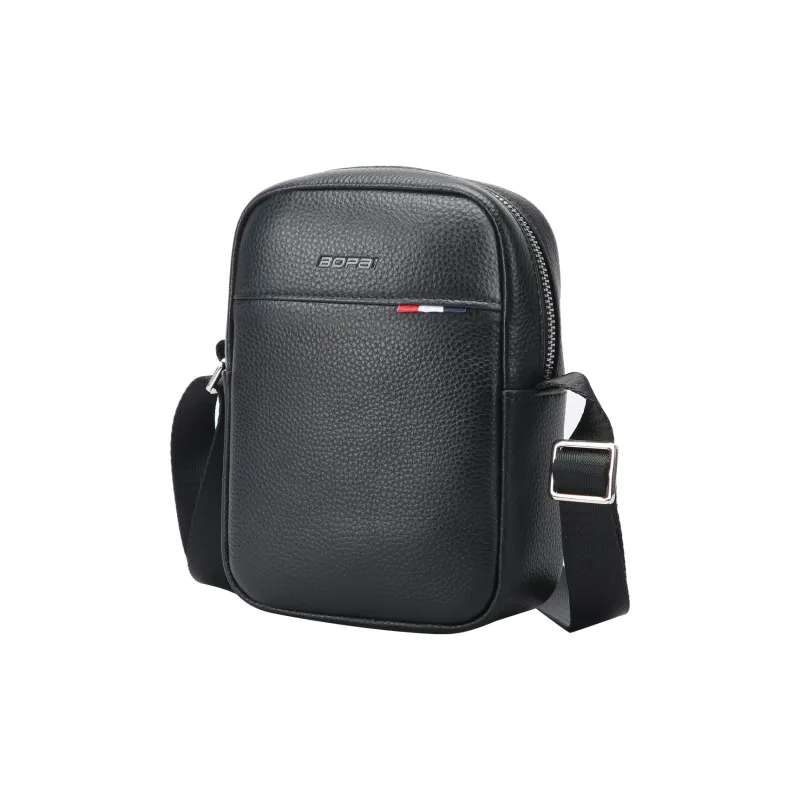 BOPAI Microfiber Shoulder Bag, Crossbody Bag Men's Black-1