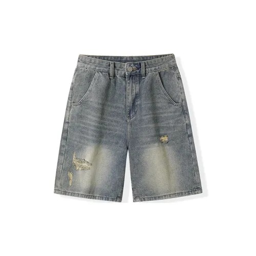 HALEBOSS Denim Shorts Men Blue