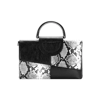 JANE KLAIN Synthetic Leather Handbag, Shoulder Bag Regular Women's Black/White