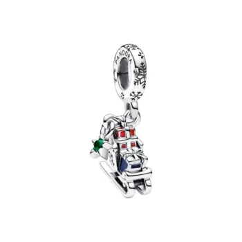 Pandora Sterling Silver Enamel Artificial Crystal Pendants Women's Silver