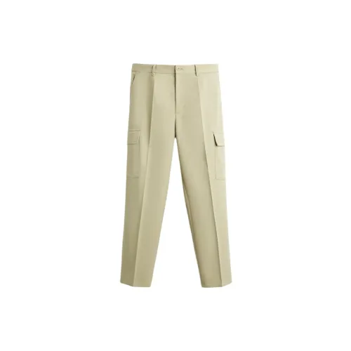 ZARA Casual Pants Men Beige/Green