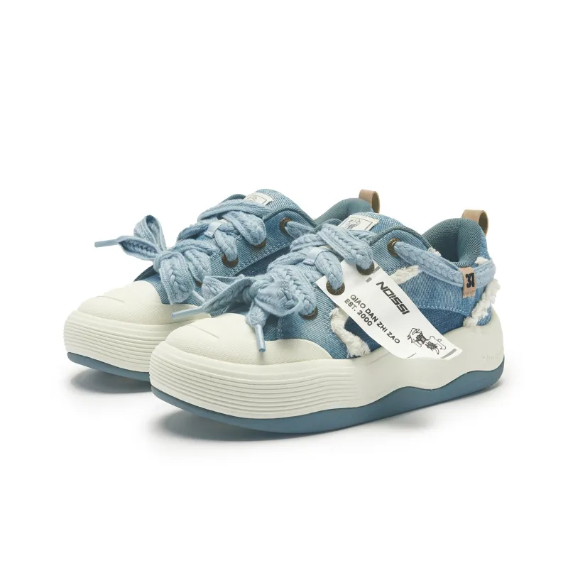 QIAODAN Coverage Slip Resistant Height Increasing Low Top Skateboard Shoes Women's Blue-2