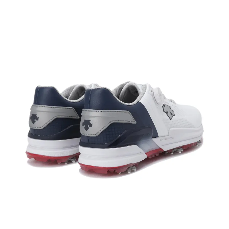 DESCENTE SWINGER BOA Slip Resistant Low Top Golf Shoes Men's White Blue-2