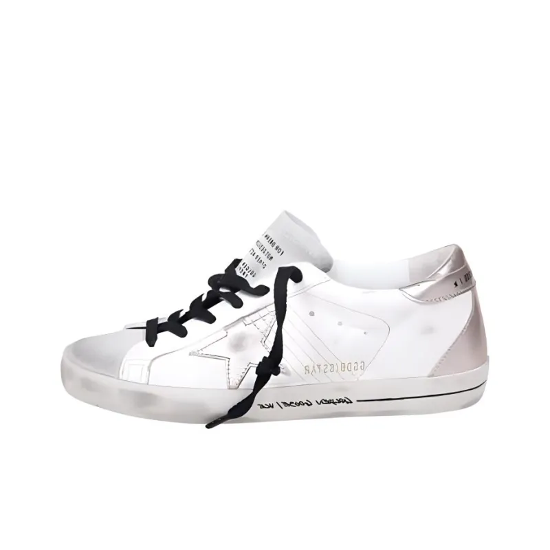 Golden Goose Super Star White Silver Metallic Women's-0