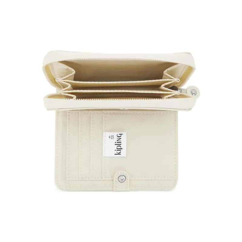 Kipling Polyamide Wallet Medium Size Women's Beige Pearl-3