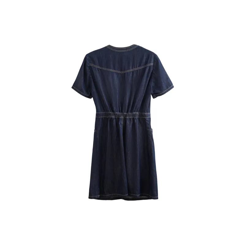 Olrain Short Sleeved Dress Women's Prussian Blue-1