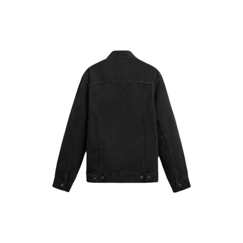 ZARA Denim Jackets Men Black-1