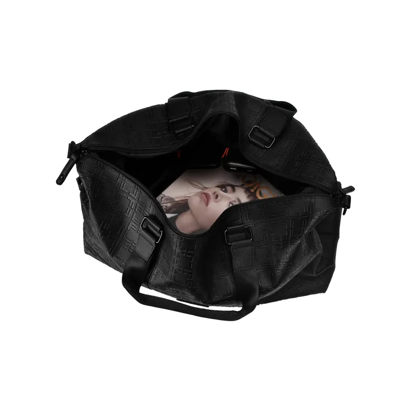 ONRF PVC Travel Bag Handbag Shoulder Bag Crossbody Bag Unisex Cool Black-2