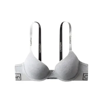 CALVIN KLEIN Vintage Gravity Band Bra Women's Gray