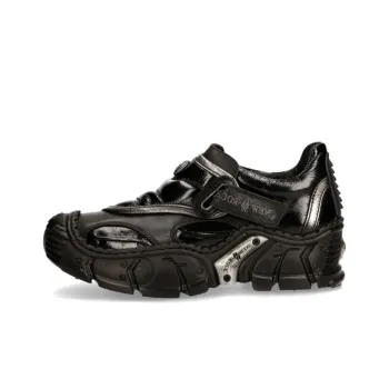 NEW ROCK Abrasion Resistant Low Top Chunky Sneakers Unisex Black