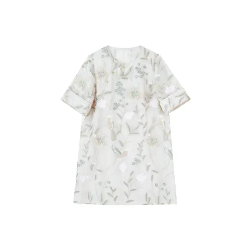 GUOGUOWOMEN Short-Sleeved Dresses Women's White