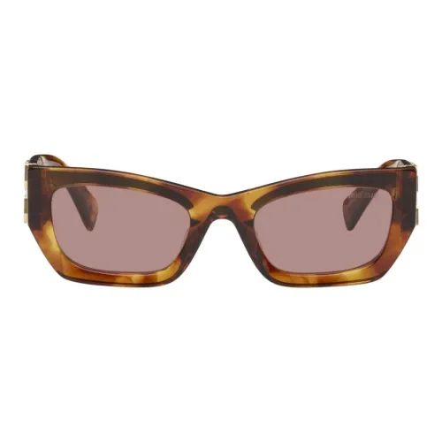 miu lige miu lige Acetate Oval Sunglasses Women's Tortoiseshell