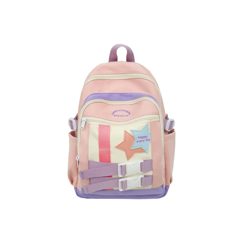 KAKAXI Nylon Backpack Women's Black/White/Purple/Yellow-5