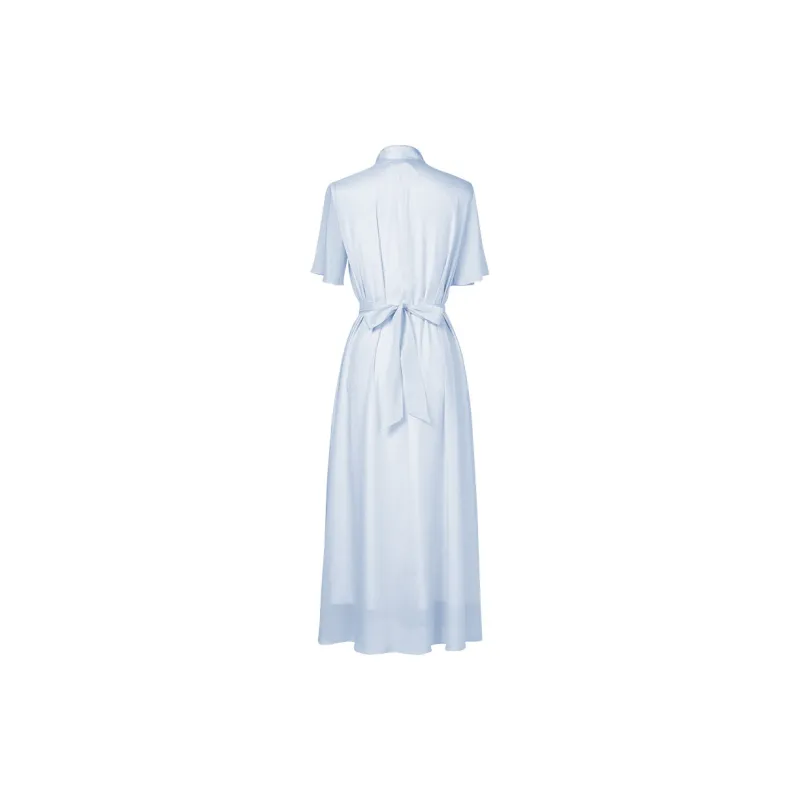 Duffy Fashion Short Sleeved Dresses Women's Blue-1